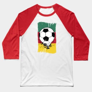 Vintage Cameroon Flag with Football // Retro Cameroon Soccer Baseball T-Shirt